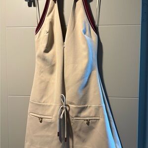 Zara Cream and Burgundy Mini Dress